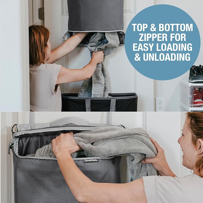 CleverMade Hanging Laundry Hamper Bag - Image 3