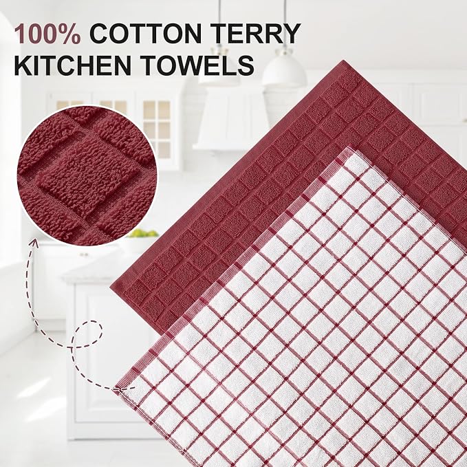 Homaxy Large Premium Cotton Kitchen Towels 16"x 28", 4 Pack - Image 2