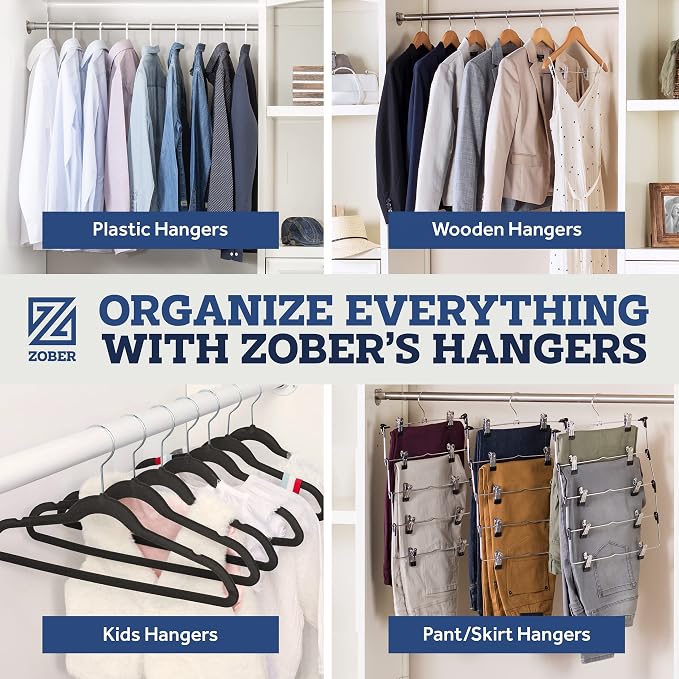 Zober Turquoise Velvet Hangers 50 Pack, Slim Non Slip Clothes Hangers | Slim - Image 9