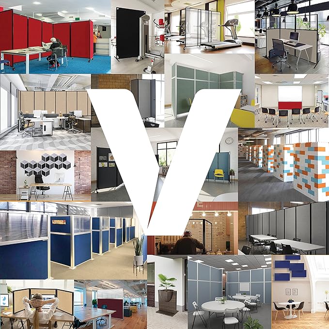 Versare Polycarbonate Room Divider 360 Portable Wall Partition | Freestanding Office Dividers | Locking Wheels | Privacy Screen Panels - 8'6" x 6' Opal Thermoplastic Polymer