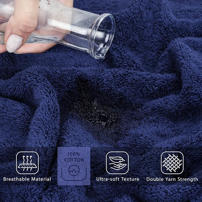 Cotton Paradise 100% Cotton Turkish Towel Set, Soft Absorbent Quick Dry - Image 4