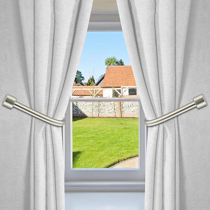 HIKMLK Minimalist Curtain Holdbacks 2pcs, 100% Cast Iron Solid Heavy Duty Metal - Image 2