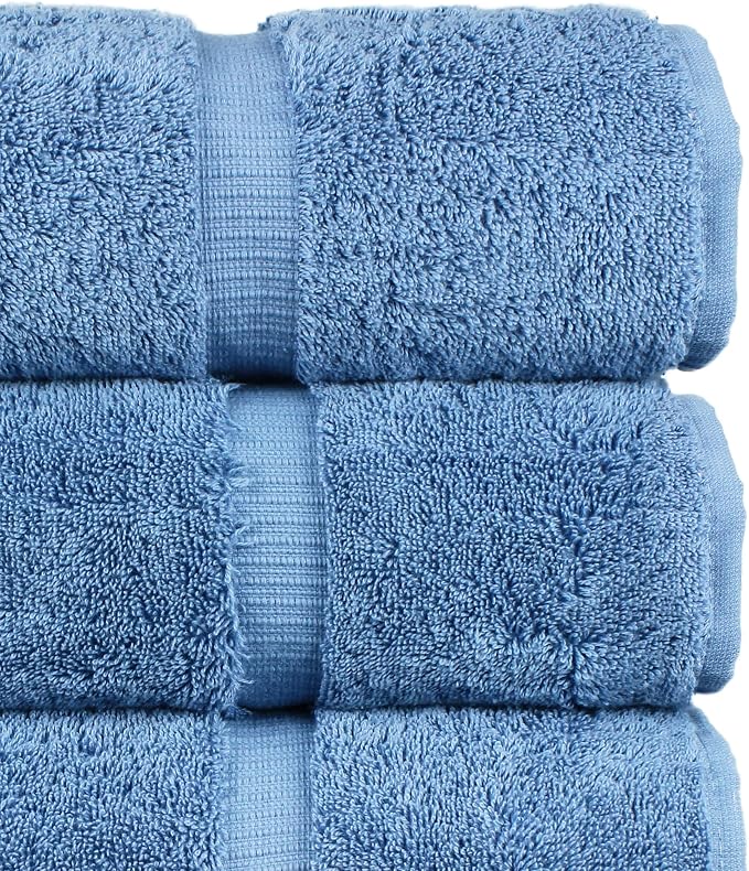 Chakir Turkish Linens 100% Cotton 4-Pack Bath Towels 27x54, Wedgewood | Premium - Image 5