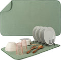 S&T INC. Dish Drying Mat, Sage Green | Absorbent Microfiber, XXL Kitchen by STINC