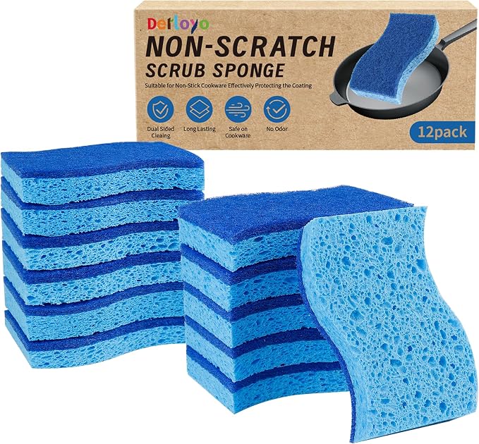 Non Scratch Scrub Sponge-12 Count, Sponges by Derloyo
