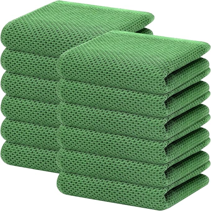 Homaxy 100% Cotton Waffle Weave Kitchen Dish Towels 12-Pack, Grass Green | 13 x by Homaxy