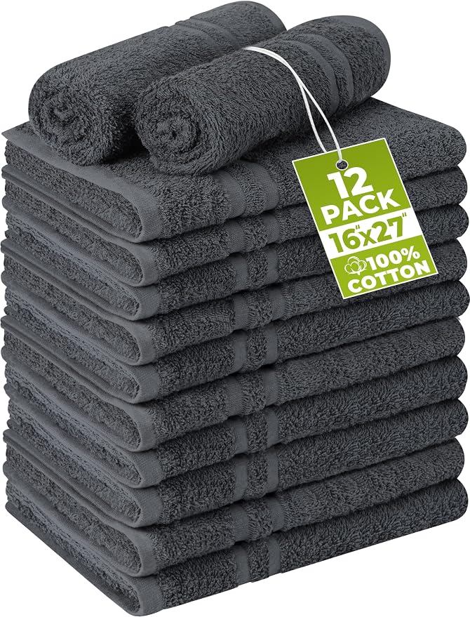 Utopia Towels Bleach Proof Salon Towels, 16x27 in, Dark Grey | Bleach Safe 100% by Unknown