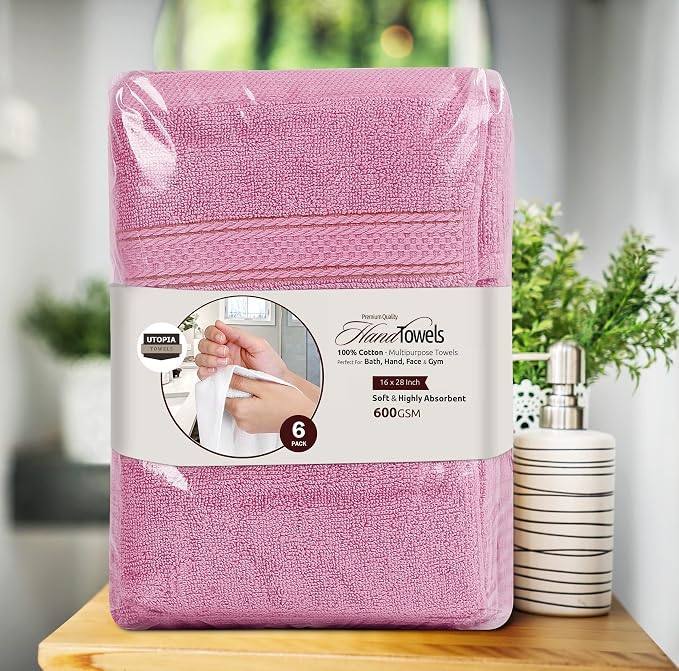 Utopia Towels 6 Pack Premium Hand Towels, 16x28 in, 600 GSM Cotton, Spa & Hotel - Image 8