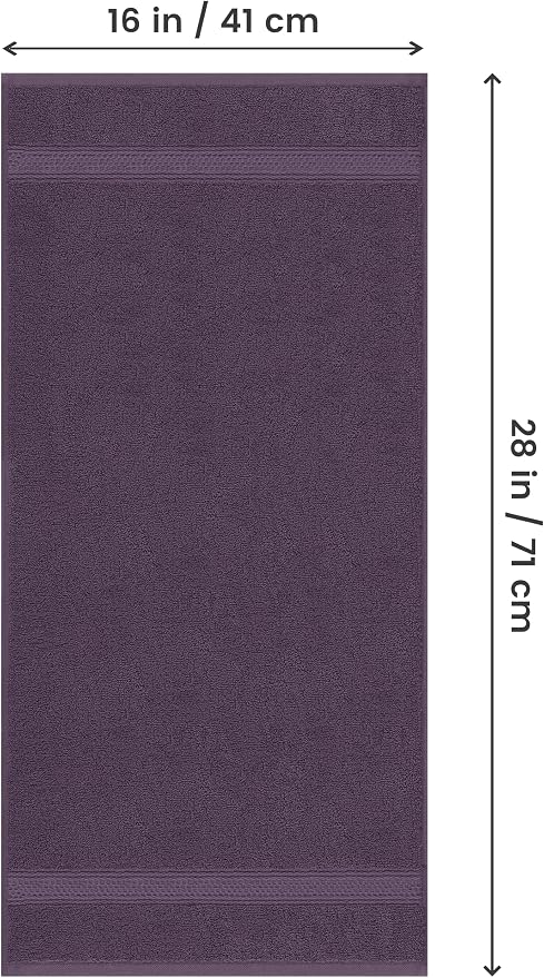 Utopia Towels 6 Pack Premium Hand Towels, 16x28 in, 600 GSM Cotton, Plum | - Image 2
