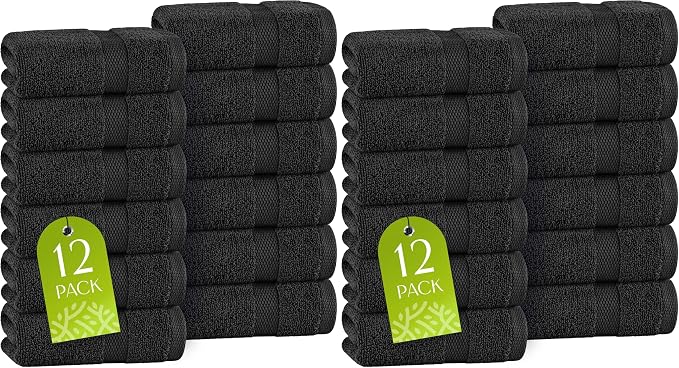 White Classic Black Washcloths Set by WhiteClassic
