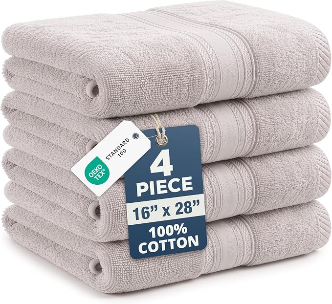 LANE LINEN Soft Hand Towels 100% Cotton 4 Pack Soft Absorbent by LaneLinen
