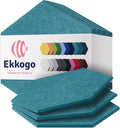 Acoustic Panels 12-Pack - 14"X12.1"X0.4" Soundproof Wall Panels - High Density Sound Dampening - Light Turquoise Hexagon