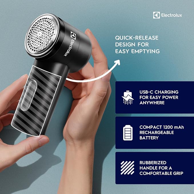 Electrolux Rechargeable Fabric Shaver | Compact Travel Lint Remover - Image 7