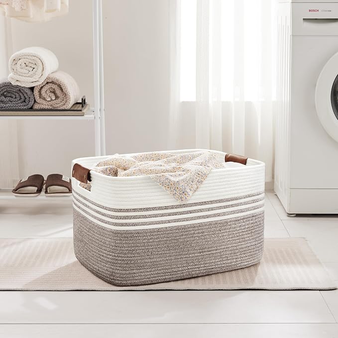 72L Woven Laundry Basket Hamper - Image 3