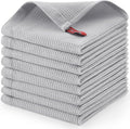 Homaxy 100% Cotton Waffle Weave Dish Cloths, 8 Pack, Light Grey by Homaxy