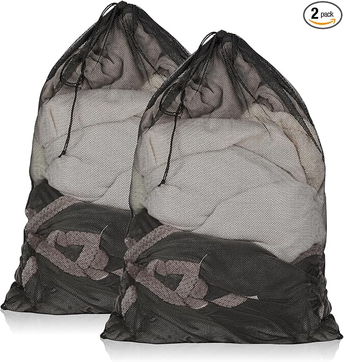 2 Pack Mesh Laundry Bags 23x34 Inch Drawstring Locking by PEASUG