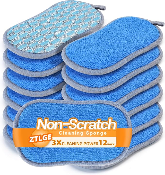 Multi-Purpose Dish Sponge, Dual-Sided Non Scratch Scrub Sponges Kitchen | 12 by Unknown