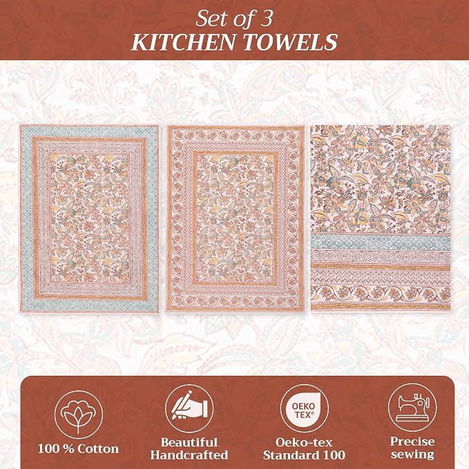 Maison d' Hermine Kitchen Towels Set of 3 Reusable 100% Cotton 27.50" x 20" - Image 2