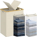 efluky Laundry Hamper with Lid, Double Laundry Basket with 2 Removable Bags by efluky