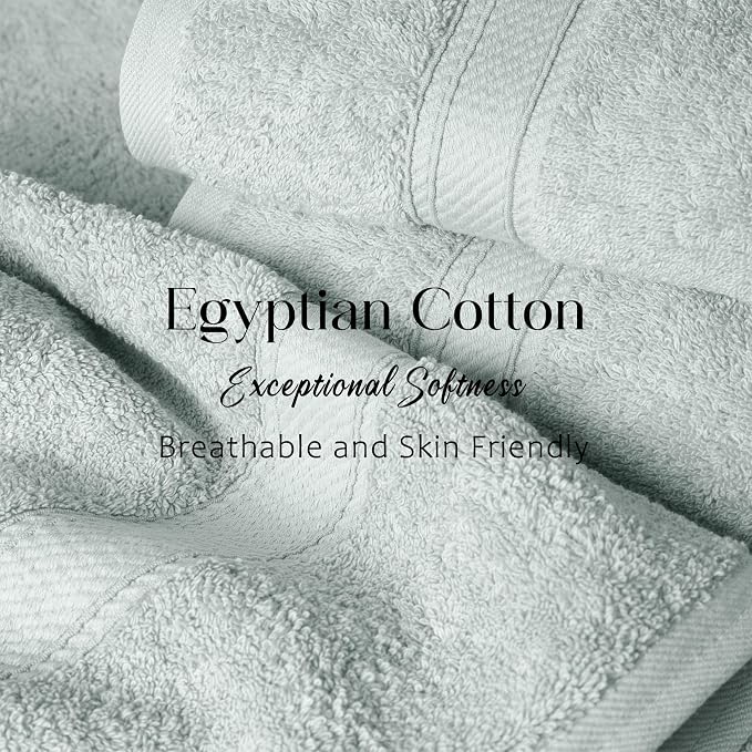 SUPERIOR Egyptian Cotton Ultra Plush & Absorbent, 3 Piece Set, Sea Foam | Quick - Image 4