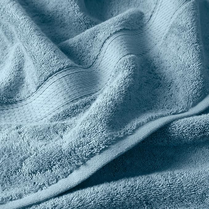 SUPERIOR Egyptian Cotton Ultra Plush & Absorbent, 12 Piece Set, Denim Blue | - Image 7