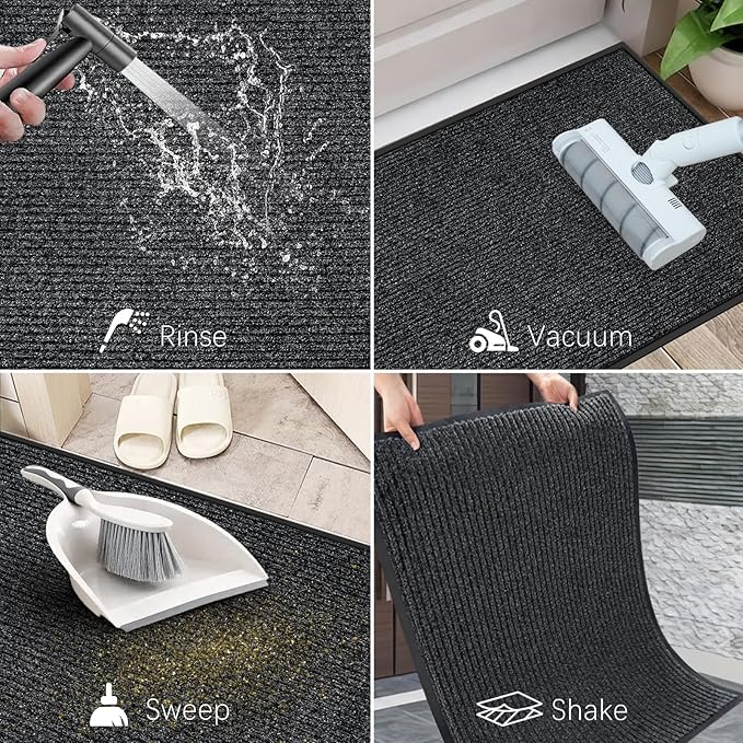 Azadx 3'x5' Front Door Mat Heavy Duty Indoor Outdoor Door Mat Non-Slip Backing Doormat for Entryway Stain and Fade Resistant Commercial Floor Mats Entry Mat Low Profile Welcome Door Mats