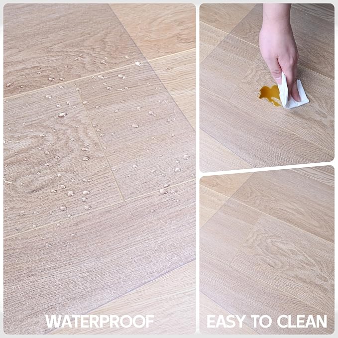 Office Chair Mat for Hardwood Floor, 1/8" Thick 53"x 45" Crystal Clear Hard Floor Chair Mat, Transparent Floor Protector Mat Flat Without Curling