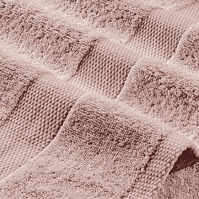 White Classic Pink Bath Towels 27x54 Inch, Cotton Towel Set - Image 8