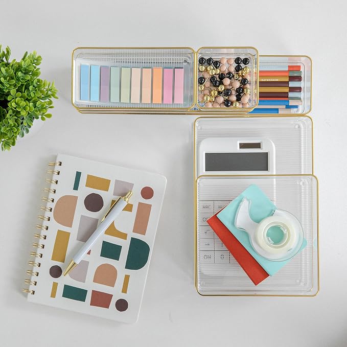 Martha Stewart Kerry Stackable Desk Drawer Organizers - Image 6