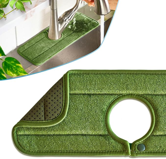Ternal Original SINKMAT 15in Faucet Splash Guard Extra Long Microfiber Sink by TernalProducts