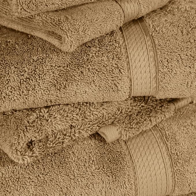 Superior Egyptian Cotton Plush & Absorbent, Bath Towel Set of 4, Toast | Quick - Image 9
