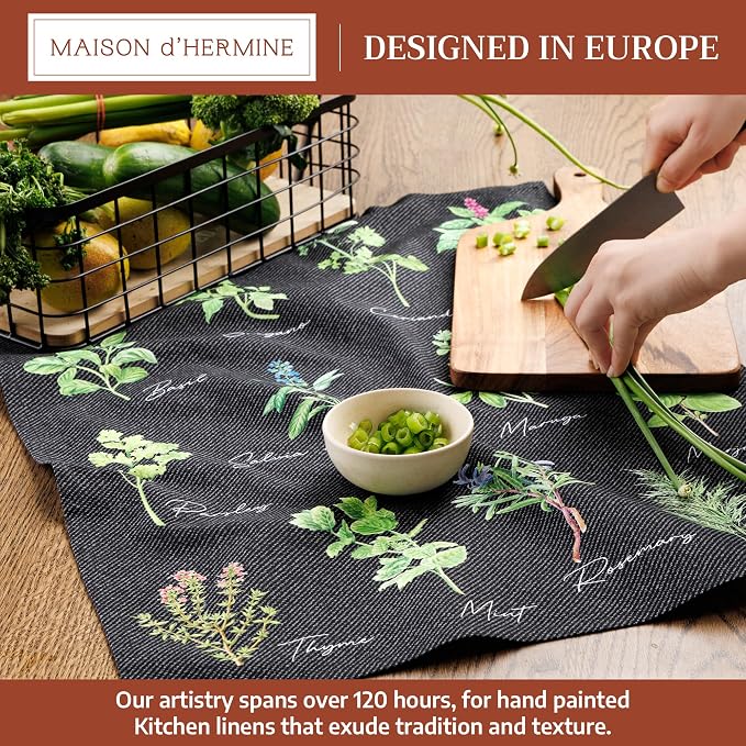 Maison d' Hermine Kitchen Towels Set of 2 Reusable 100% Cotton 27.50" x 20" - Image 3