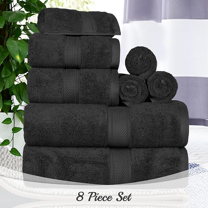 Superior Egyptian Cotton Ultra Plush & Absorbent, 8 Piece Set, Soft Luxury - Image 3