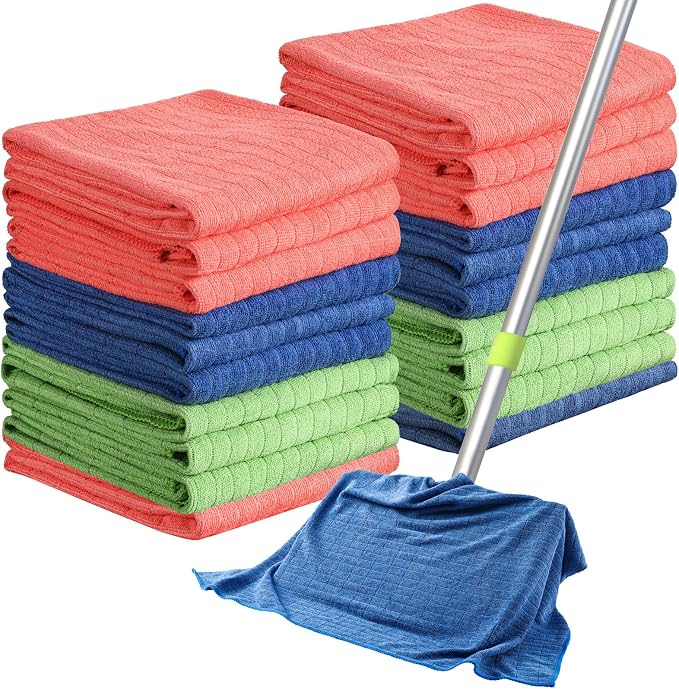 Nuanchu 20 Pieces Extra Large Microfiber Cleaning Cloth Rags Towels Bulk 20 x by Nuanchu