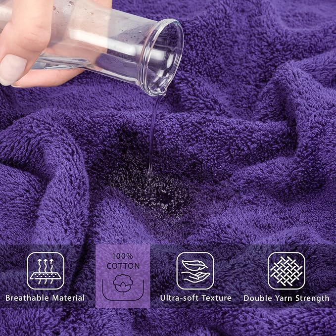 Cotton Paradise 100% Cotton Turkish Towel Set, Soft Absorbent Quick Dry - Image 4