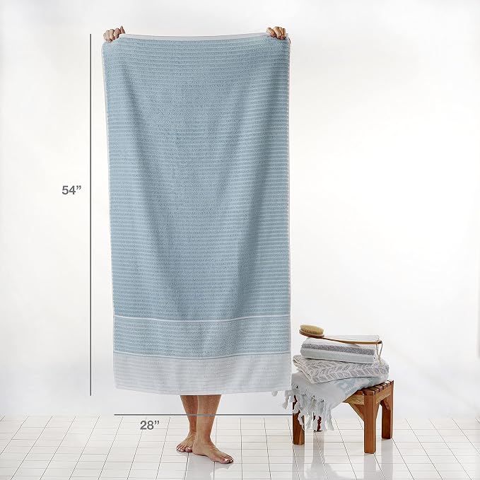 SKL Home Planet Ombre Bath Towel, 100% Turkish Cotton, Aqua | 600 GSM weight. - Image 7