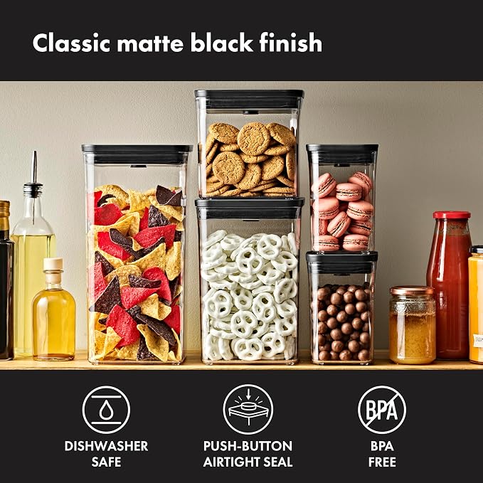 OXO Good Grips POP Container — Big Square Short — 2.8 Qt / 2.6 L — Matte Black - Image 2
