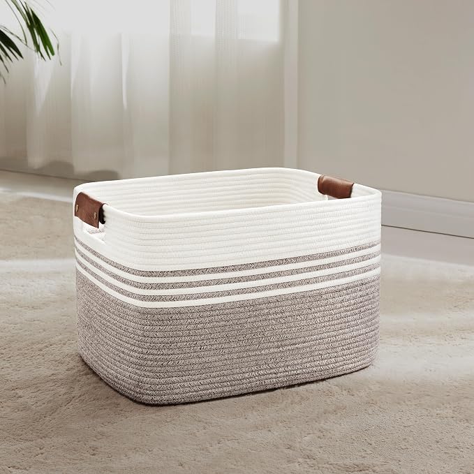 45L Woven Laundry Basket Hamper by SunNewt
