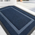 OLANLY Front Door Mat Indoor Outdoor Entrance, Waterproof All-Season, All-Weather Doormat, Sturdy Natural Rubber, Fade Resistant, Low Profile, Easy Clean Patio Porch Entryway Mat, 59x40, Blue