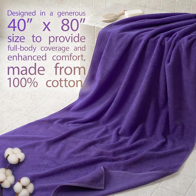 Cotton Paradise 100% Cotton 40x80 Oversized Bath Sheet, Extra Large Turkish - Image 2
