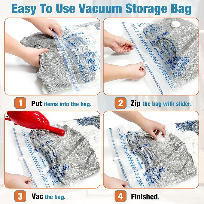 Vacuum Storage Bags, 10 Small Space Saver Vacuum Seal Bags, Space Bags - Image 3