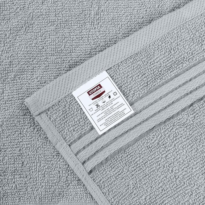 Utopia Towels 12 Pack Premium Wash Cloths, 12x12 in, 100% Cotton, Cool Grey | - Image 9