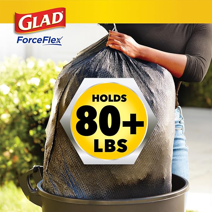 Glad Large 30 Gallon Trash Bags, Pine-Sol Heavy Duty Garbage Bags, Forceflex - Image 6