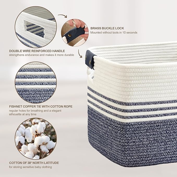 60L Woven Laundry Basket Hamper - Image 5
