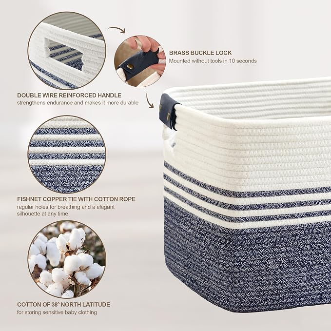 86L Woven Laundry Basket Hamper - Image 5