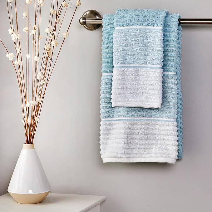 SKL Home Planet Ombre Bath Towel, 100% Turkish Cotton, Aqua | 600 GSM weight. - Image 6