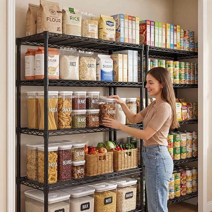 PrimeZone 6 Tier Wire Shelving with Wheels 78''H 1500lbs Storage Shelves NSF Certified Heavy Duty Steel Metal Shelf Adjustable Rolling Rack Kitchen Garage Closet Pantry Laundry 78''HX36''WX18''D