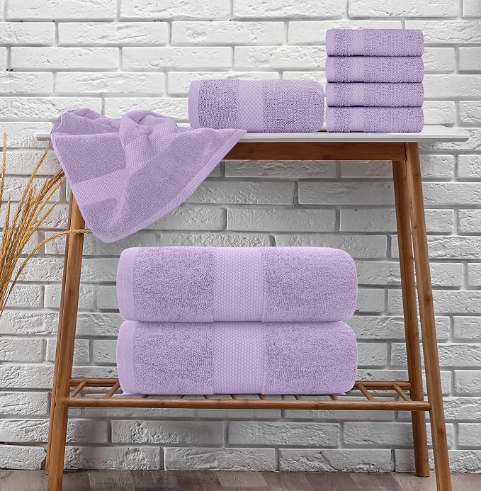 White Classic Luxury Bath Towel Set of 8 Pieces - Image 6