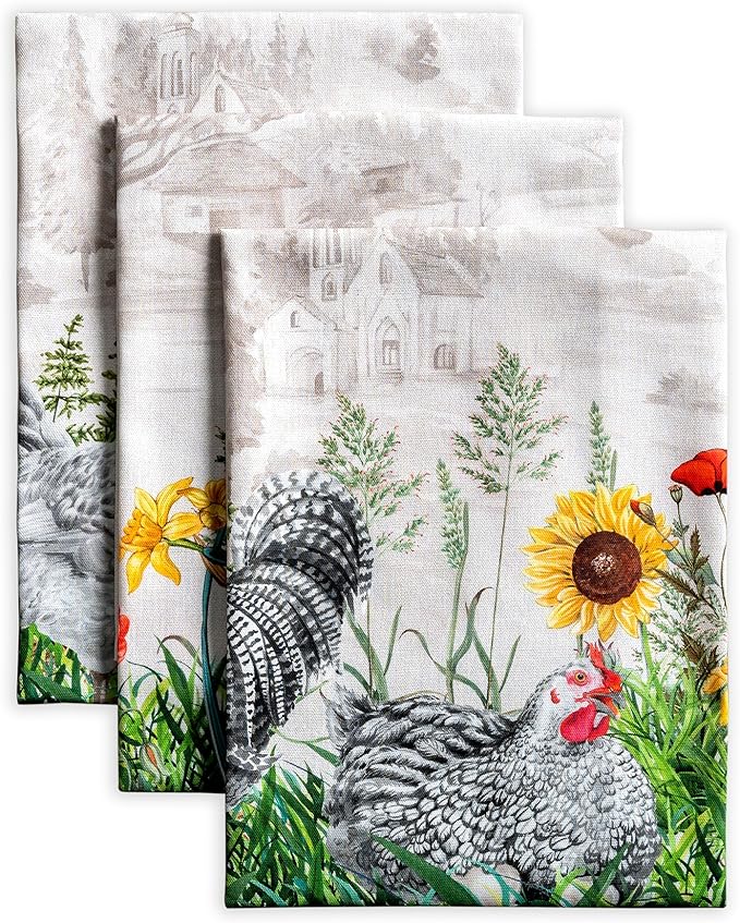Maison d' Hermine Kitchen Towels Set of 3 Reusable 100% Cotton 27.50" x 20" by MaisondHermine