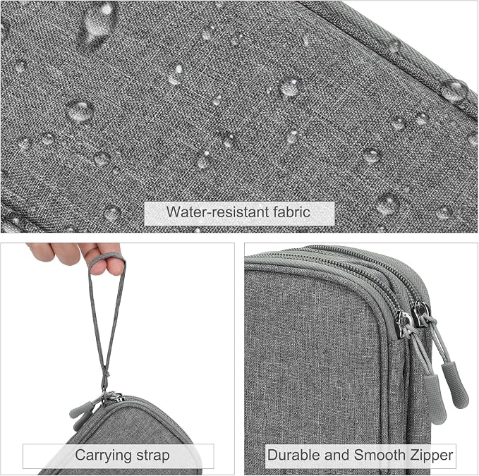 FYY Electronic Organizer, Travel Tech Pouch Bag, Cable Organizer Dark Grey | - Image 4